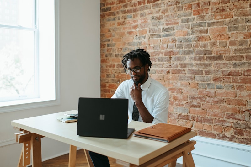 Founder at laptop